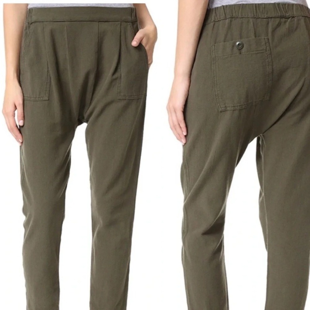 The Great Army Pants Olive Green Cotton Drop Crotch Tapered Trousers Size 1 S - Picture 2 of 9